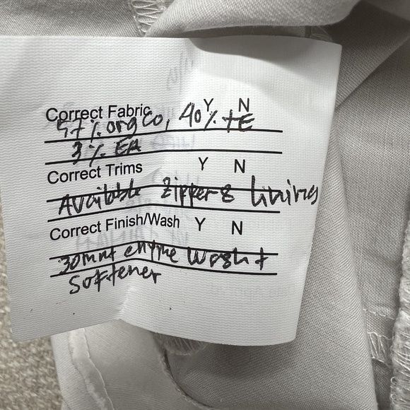 Eileen Fisher Pants 1X Light Gray Wide Leg Elastic Waist Side Zip Organic Cotton - Picture 8 of 13